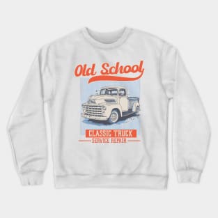 Vintage Truck Design in Lineal Style Crewneck Sweatshirt